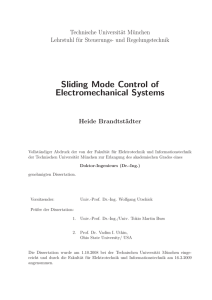 Sliding Mode Control of Electromechanical Systems