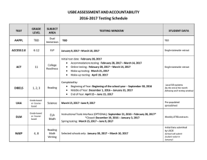 Assessment and Accountability Testing Schedule