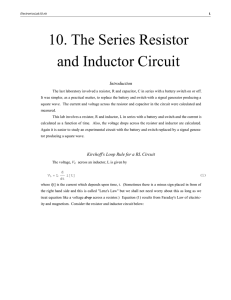 10. The Series Resistor and Inductor Circuit