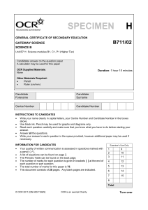 Science modules B1, C1, P1 - Higher