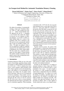 An Unsupervised Method for Automatic Translation Memory Cleaning