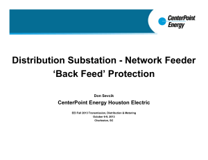 Distribution Substation - Network Feeder `Back Feed` Protection