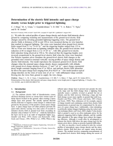 Determination of the electric field intensity and space charge density