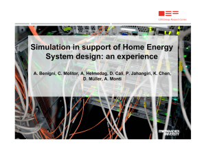 Simulation in support of Home Energy System design: an