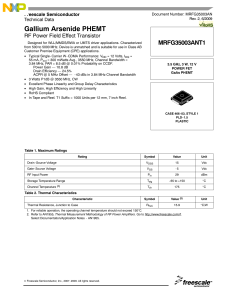MRFG35003ANT1 3.5 GHz, 3 W, 12 V Power FET GaAs PHEMT