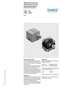 Differential pressure switches for air, flue and exhaust gases LGW