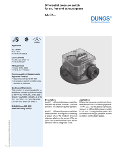 Differential pressure switch for air, flue and exhaust gases AA-C2…
