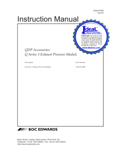 Edwards Q QDP QDP40 QDP80 Series 3 Exhaust Pressure Module