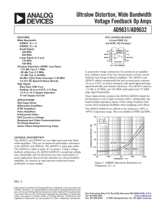 AD9631/AD9632 Ultralow Distortion, Wide Bandwidth Voltage