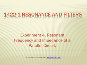 1422-1 Resonance and Filters - Cleveland Institute of Electronics