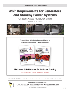 NEC® Requirements for Generators and Standby Power Systems