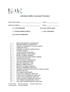 Individual Abilities Assessment Worksheet