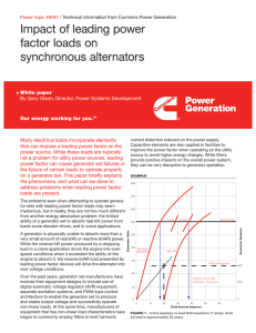 Impact of leading power factor loads on synchronous alternators