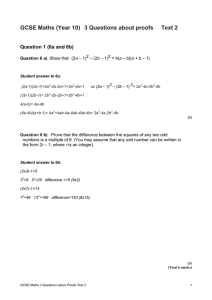 GCSE Maths (Year 10) 3 Questions about proofs Text 2