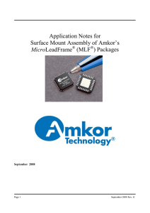 Application Notes for Surface Mount Assembly of Amkor`s