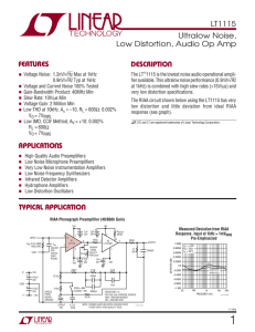 LT1115 - Ultra-Low Noise, Low Distortion, Audio Op Amp