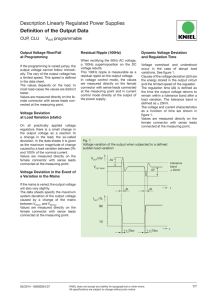 Description Linearly Regulated Power Supplies Definition of
