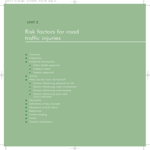 Risk factors for road traffic injuries