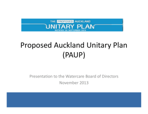 Unitary Plan presentation
