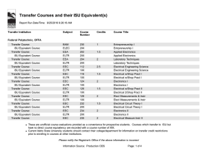 Transfer Courses and their ISU Equivalent(s)