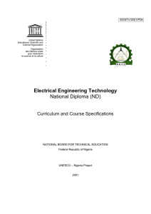 Electrical engineering technology: National Diploma (ND