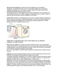 Branch Circuit, Individual. A branch circuit that supplies only one