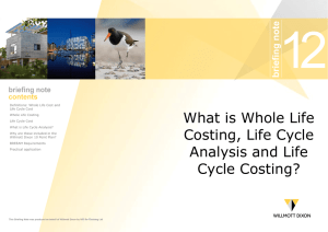 What is Whole Life Costing, Life Cycle Analysis and