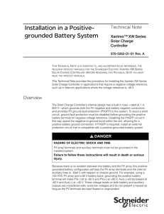 Installation in a Positive- grounded Battery System