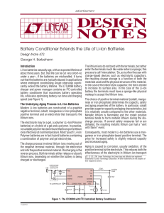 Battery Conditioner Extends the Life of Li-ion Batteries