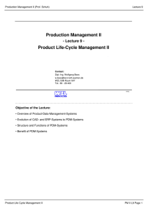 Production Management II Product Life-Cycle Management II