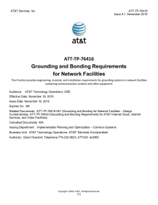 ATT-TP-76416 Grounding and Bonding Requirements for Network