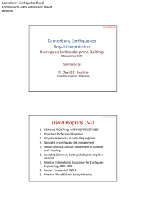David Hopkins CV-1 - Canterbury Earthquakes Royal Commission