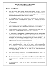 PERSONAL DATA (PRIVACY) ORDINANCE DATA ACCESS