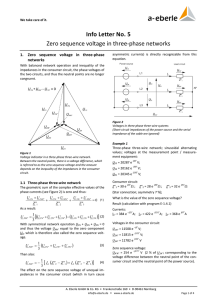 Zero sequence voltage in three-phase networks