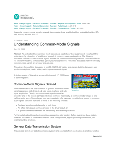 Understanding Common-Mode Signals - Tutorial