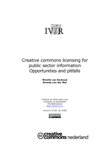Creative commons licensing for public sector information