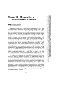 Chapter 10. Minimization or Maximization of Functions