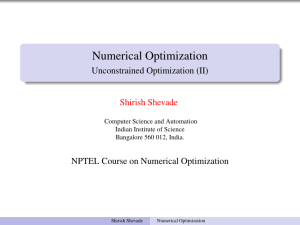 Numerical Optimization - Unconstrained Optimization (II)
