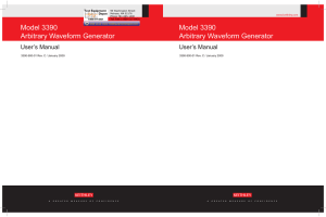 Model 3390 Arbitrary Waveform Generator User`s Manual