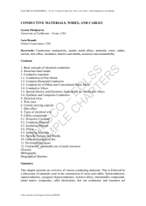 Conductive Materials, Wires, and Cables