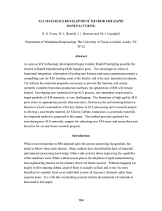 SLS Materials Development Method for Rapid Manufacturing