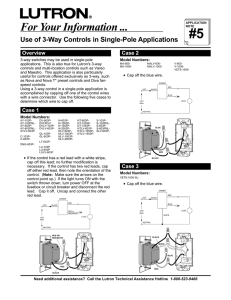 Use of 3-Way Controls in Single-Pole Applications
