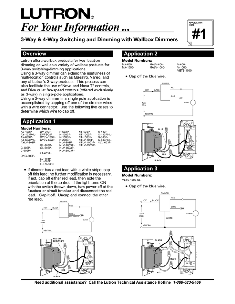 For Your Information, Lutron Wiring Diagram 3 Way Dimmer
