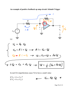 An example of positive feedback op amp circuit: Schmitt Trigger In