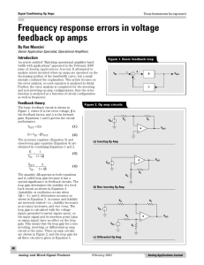 Frequency response errors in voltage feedback op amps