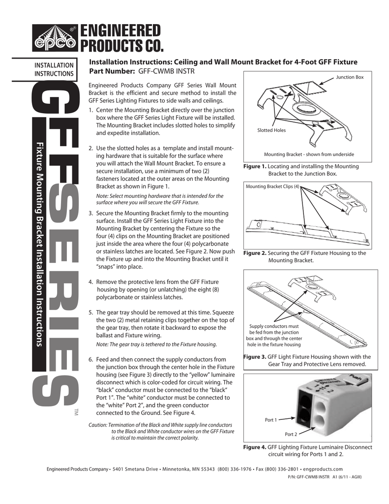 Installation Instructions Ceiling And Wall Mount Bracket For 4