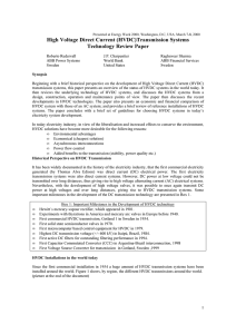 High Voltage Direct Current (HVDC)Transmission Systems