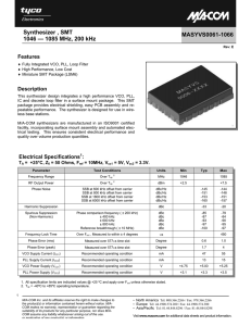 Synthesizer , SMT 1046 — 1085 MHz, 200 kHz MASYVS0061-1066