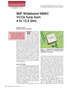 SMT Wideband MMIC VCOs Tune from 4 to 12.5 GHz