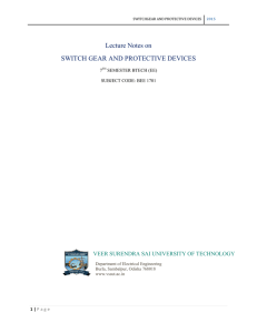 switchgear and protective devices - Veer Surendra Sai University of